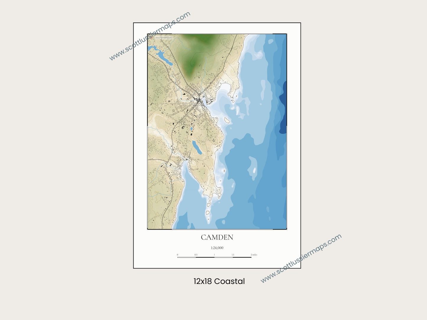 Camden Maine COASTAL Map Art Print 0225
