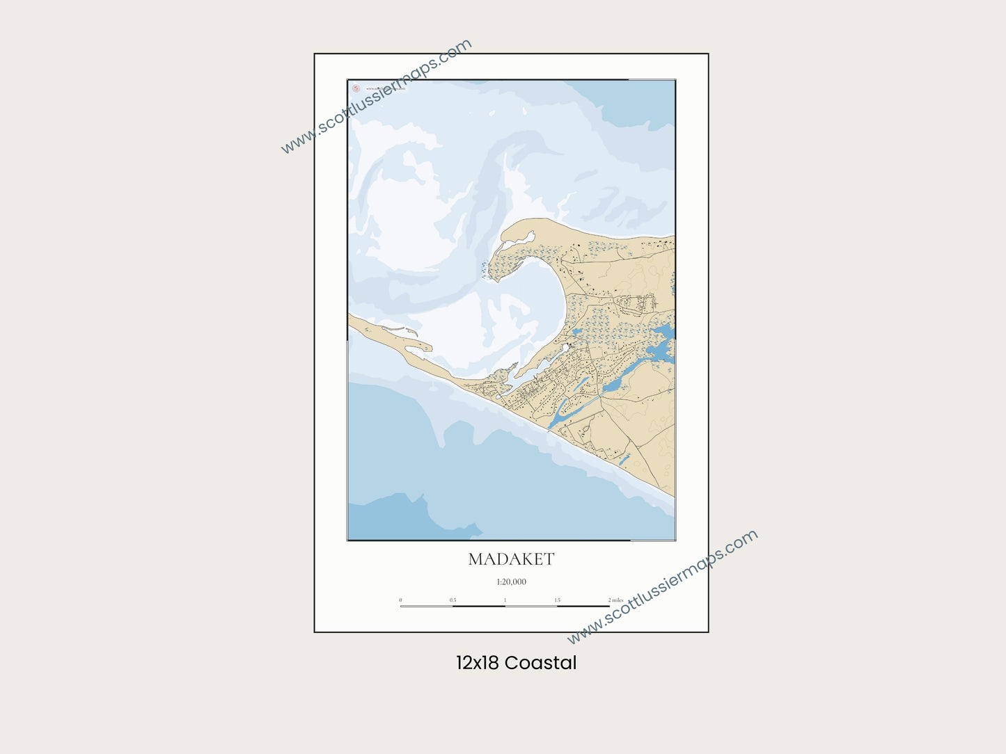 Madaket Nantucket Massachusetts Cape Cod COASTAL Map Art Print