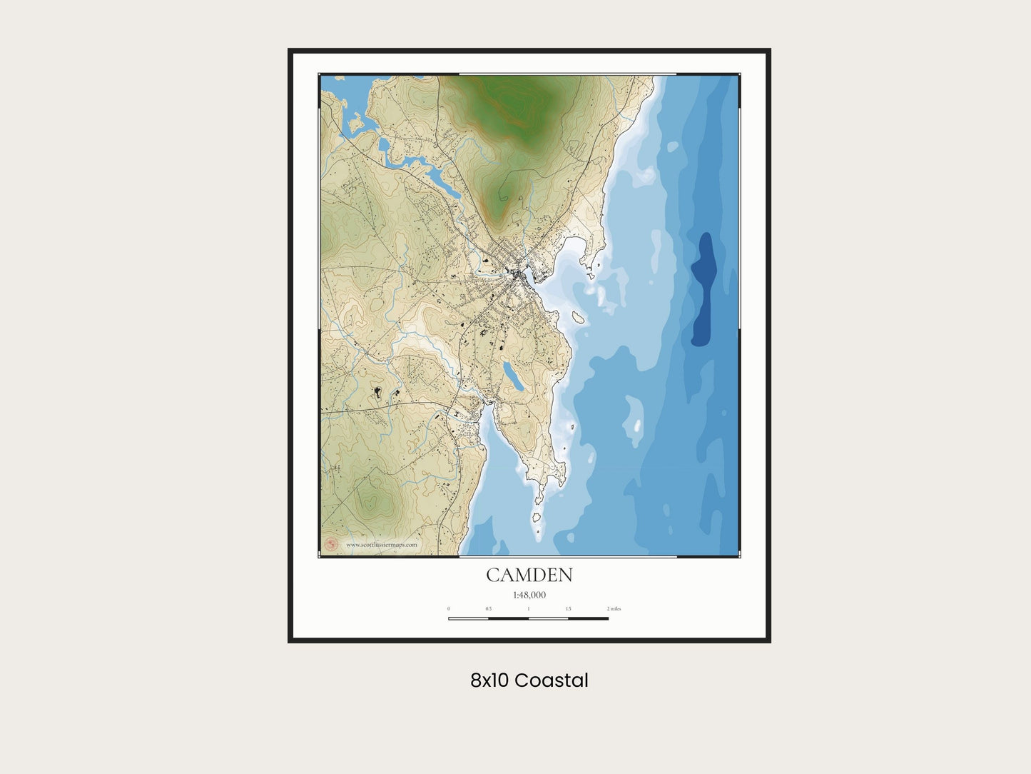 Camden Maine COASTAL Map Art Print 0225