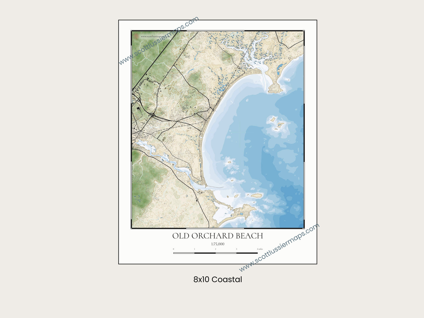 Old Orchard Beach Maine COASTAL Map Art Print 0225