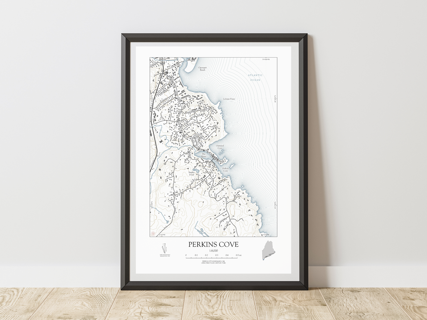 Perkins Cove Maine NAUTICAL Map Art Print 0325