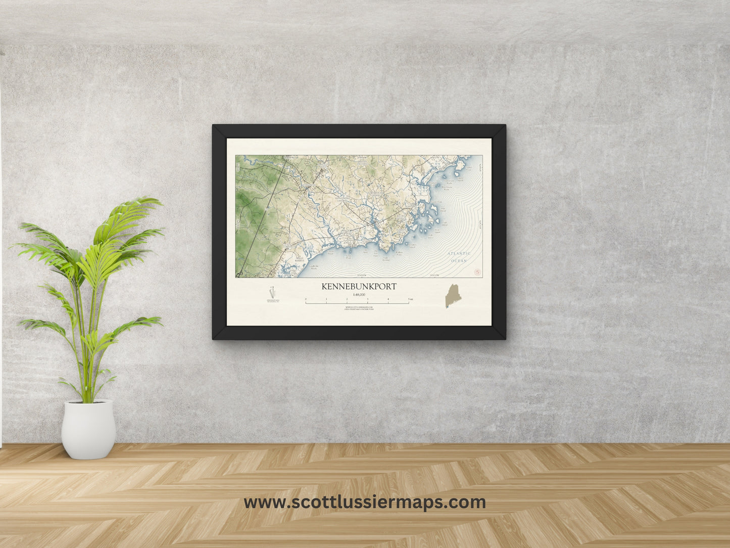 Kennebunkport Maine VINTAGE Map Art Print