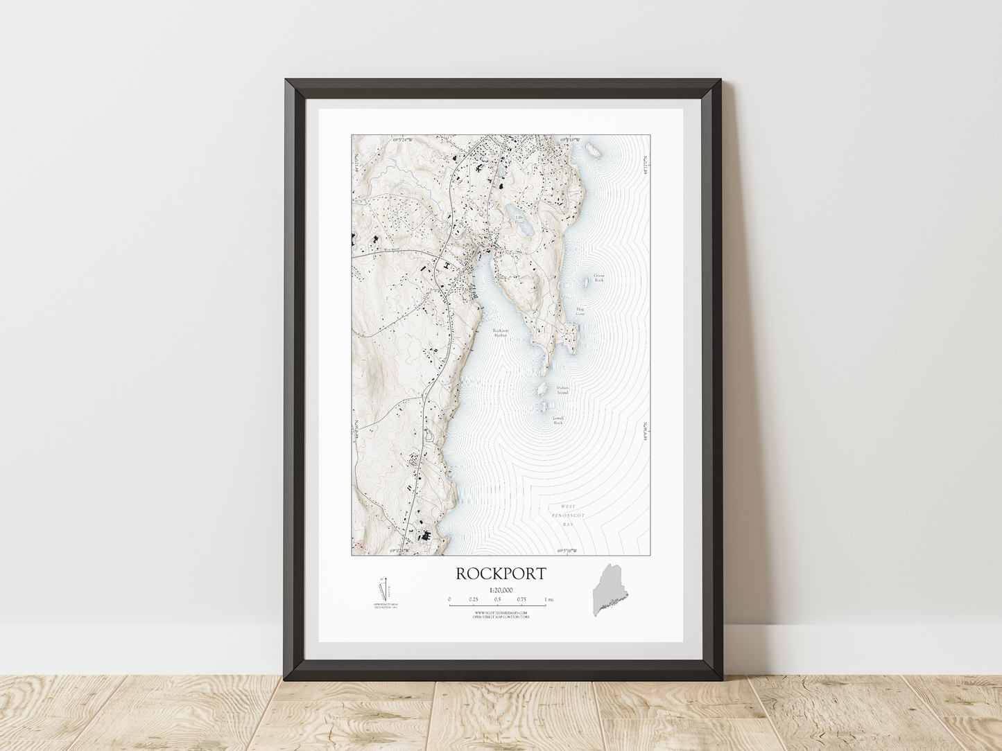 Rockport Maine NAUTICAL Map Art Print 0425