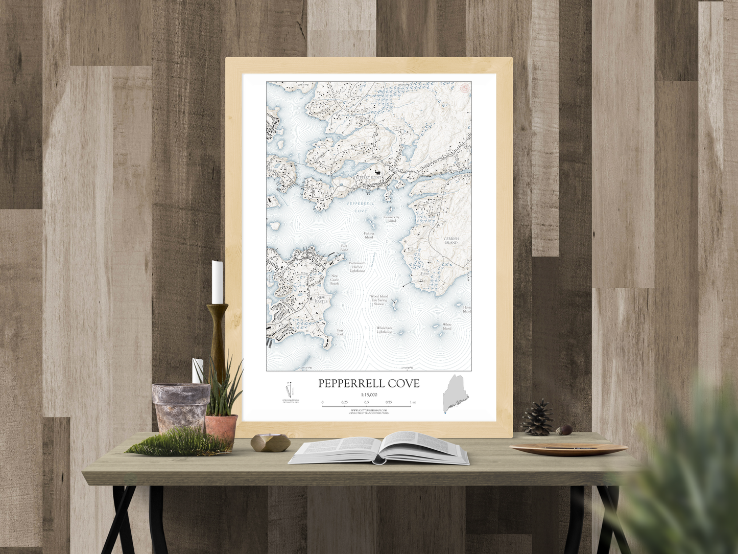 Pepperrell Cove Maine NAUTICAL Map Art Print