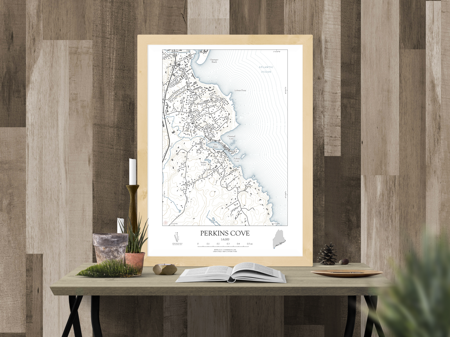 Perkins Cove Maine NAUTICAL Map Art Print 0325