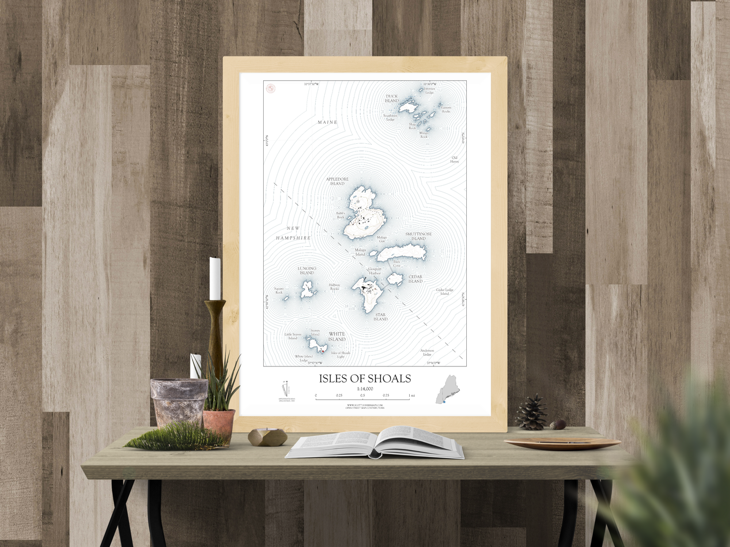Isles of Shoals New Hampshire NAUTICAL Map Art Print 0425
