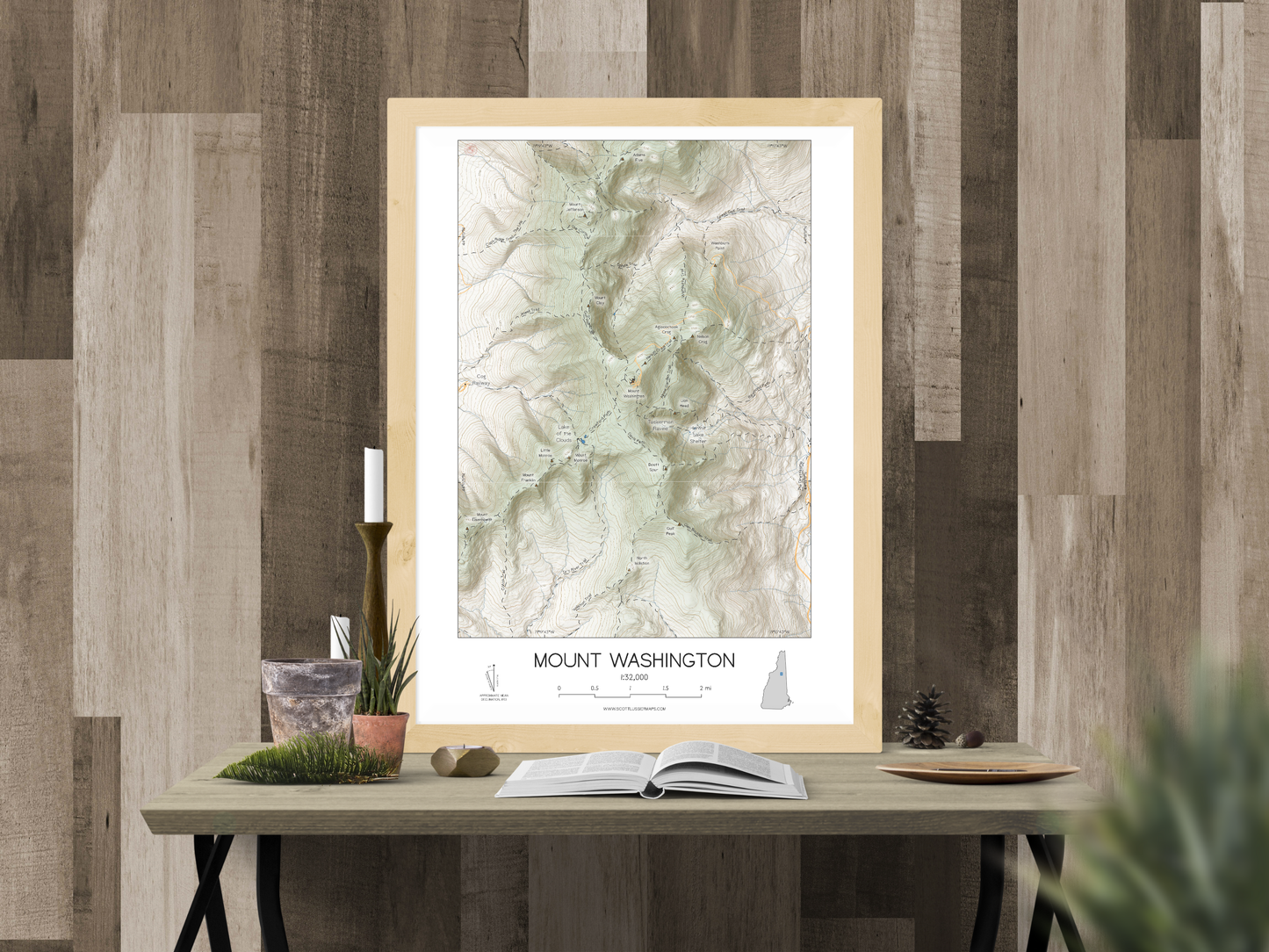 Mount Washington New Hampshire ALPINE Map Art Print 0325