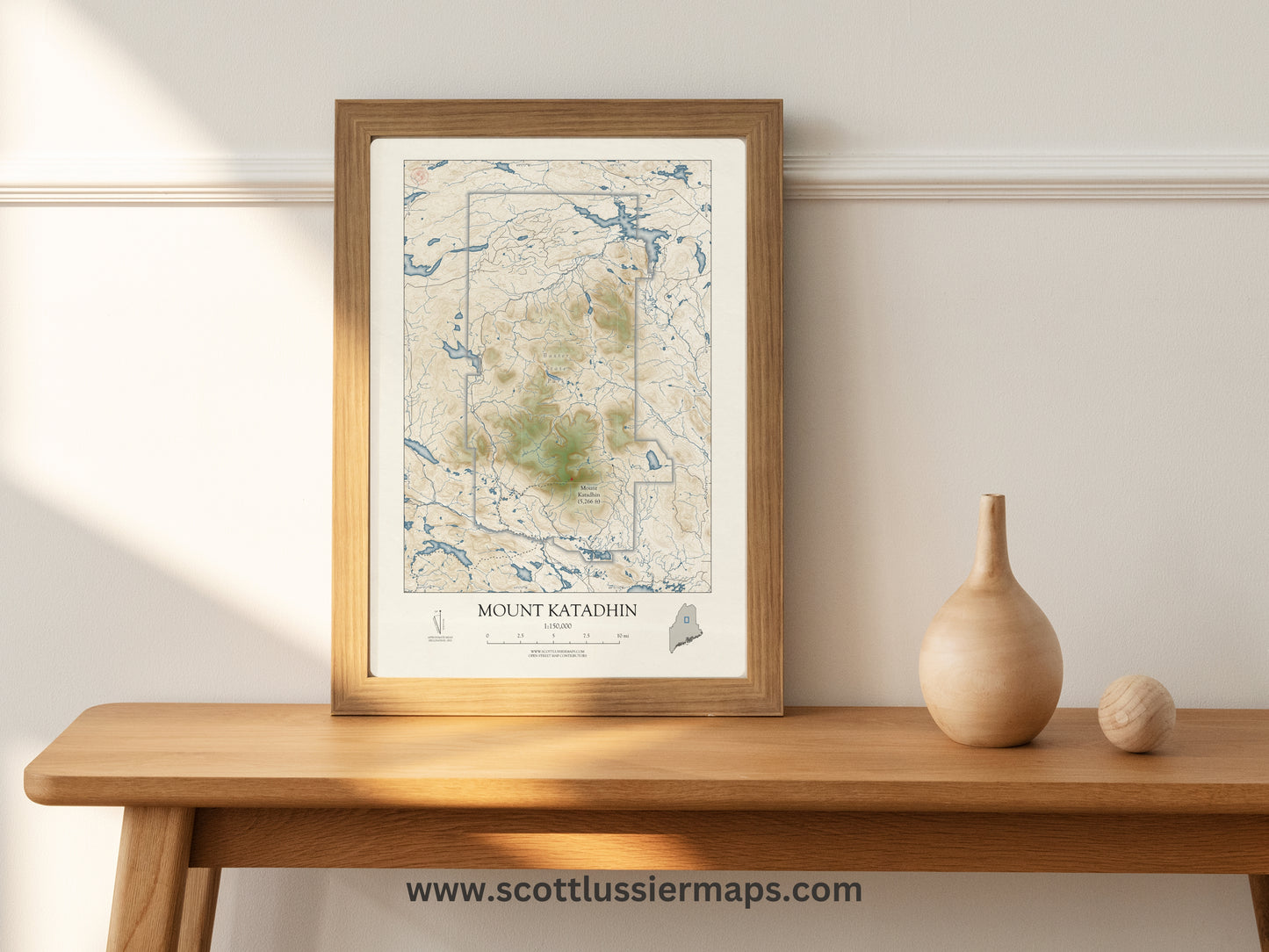 Mount Katadhin Maine VINTAGE Map Art Print