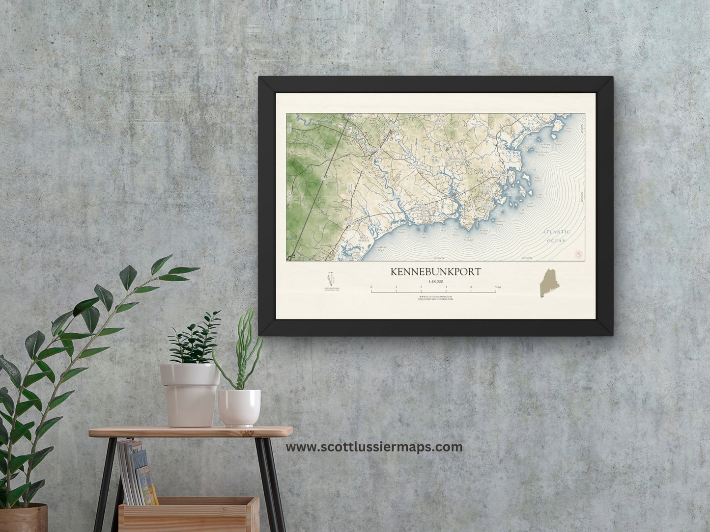 Kennebunkport Maine VINTAGE Map Art Print