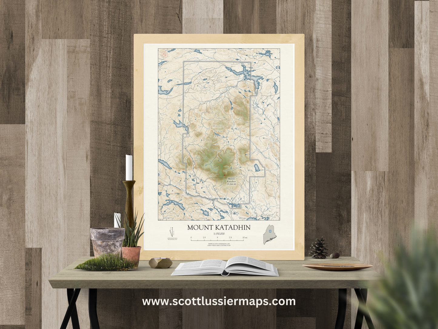 Mount Katadhin Maine VINTAGE Map Art Print