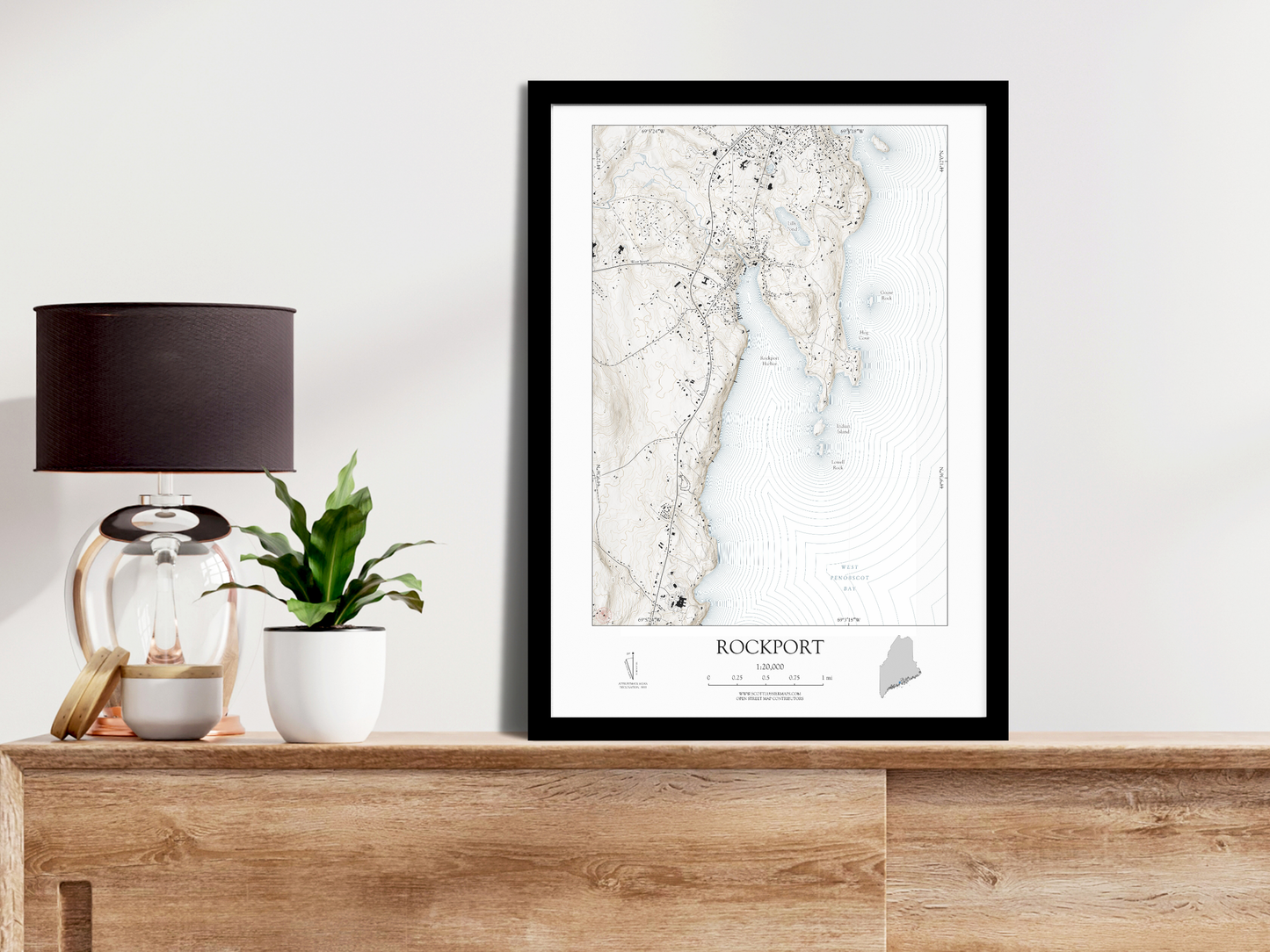 Rockport Maine NAUTICAL Map Art Print 0425