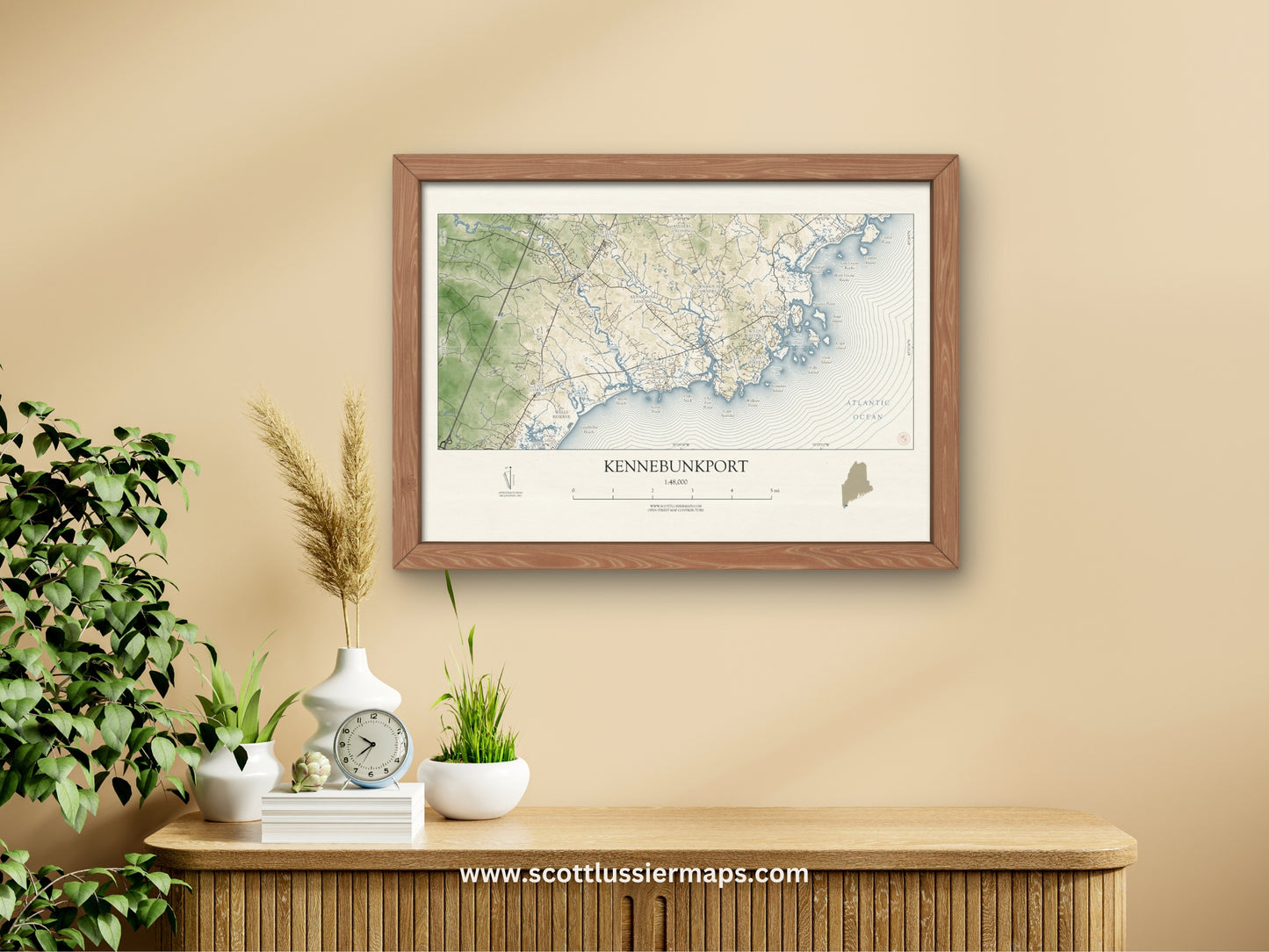 Kennebunkport Maine VINTAGE Map Art Print