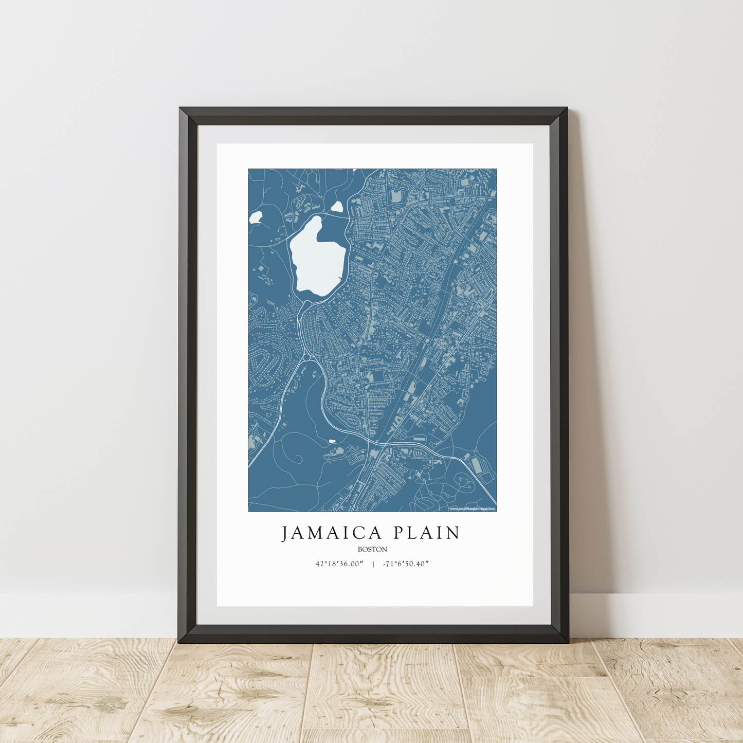Jamaica Plain Boston Massachusetts NEIGHBORHOOD Map Art Print 0325