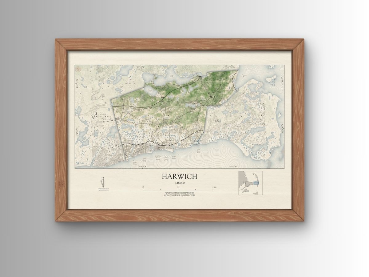 Harwich Massachusetts Cape Cod VINTAGE Map Art Print 0225