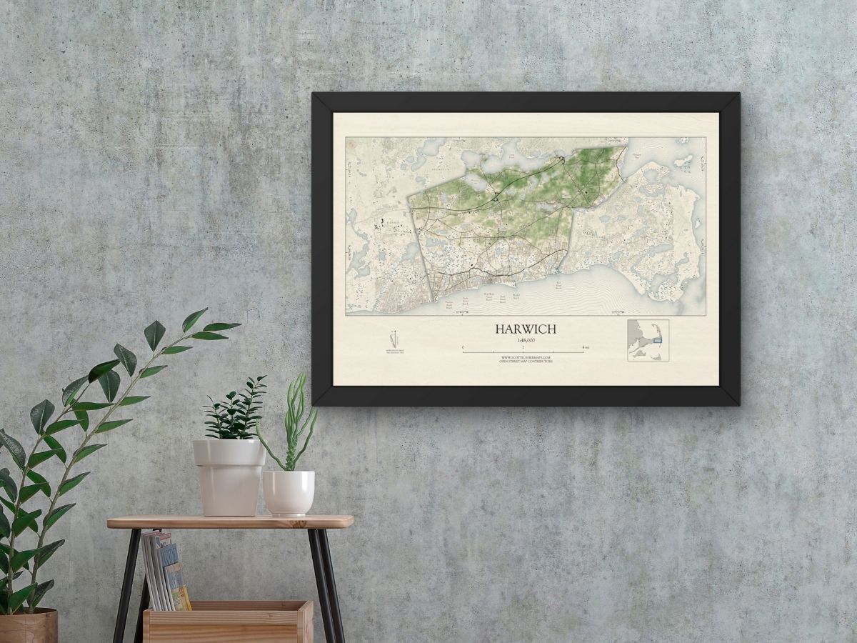 Harwich Massachusetts Cape Cod VINTAGE Map Art Print 0225