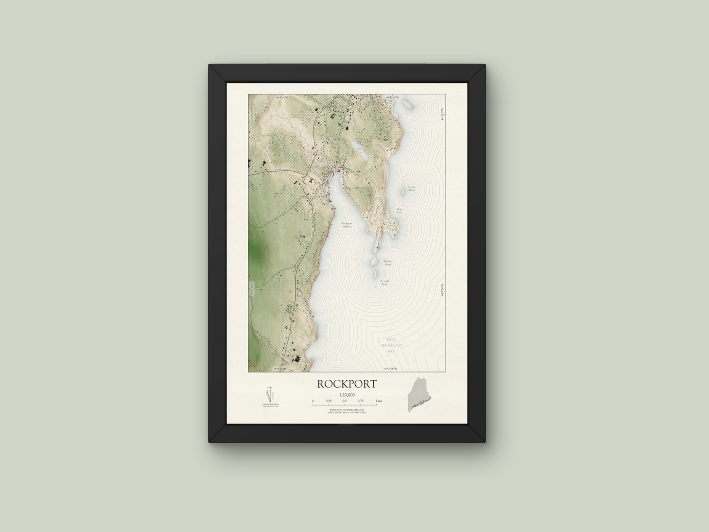 Rockport Maine VINTAGE Map Art Print 0425