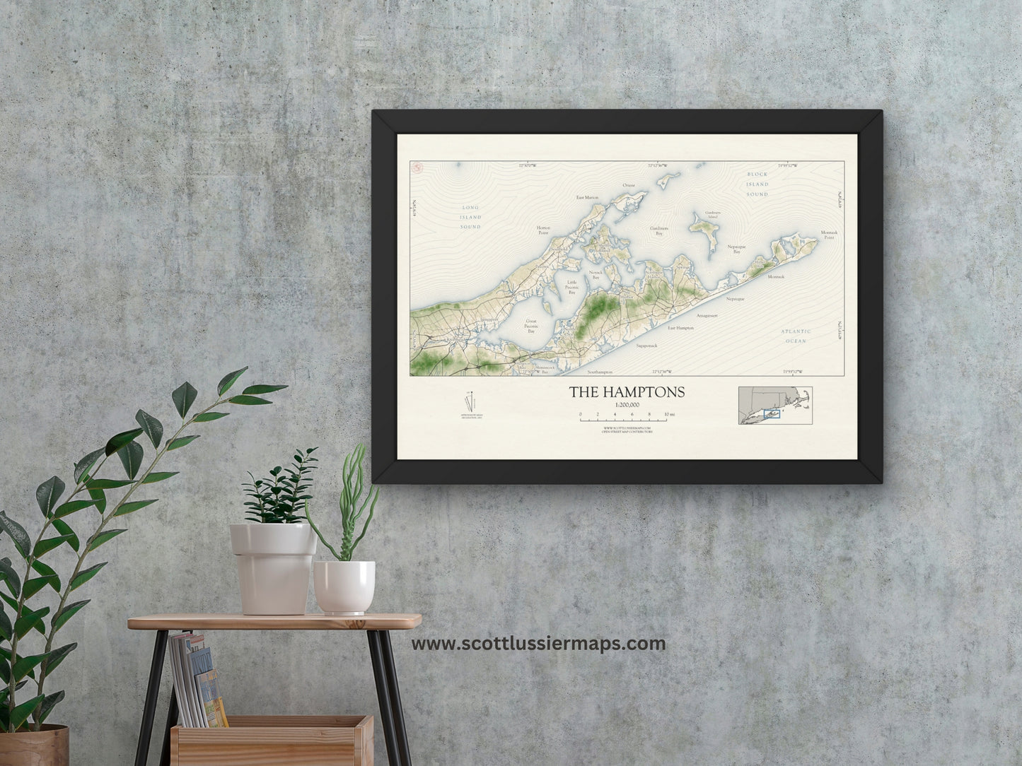 Hamptons New York VINTAGE Map Art Print