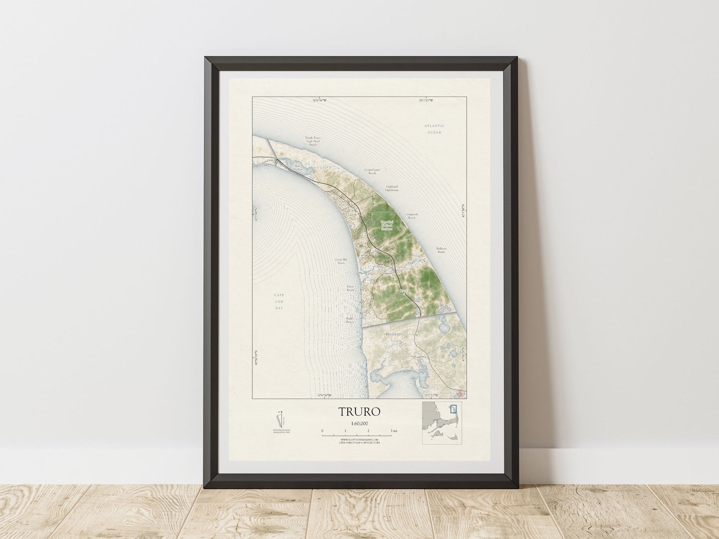 Truro Mass Cape Cod VINTAGE Map Art Print 0225