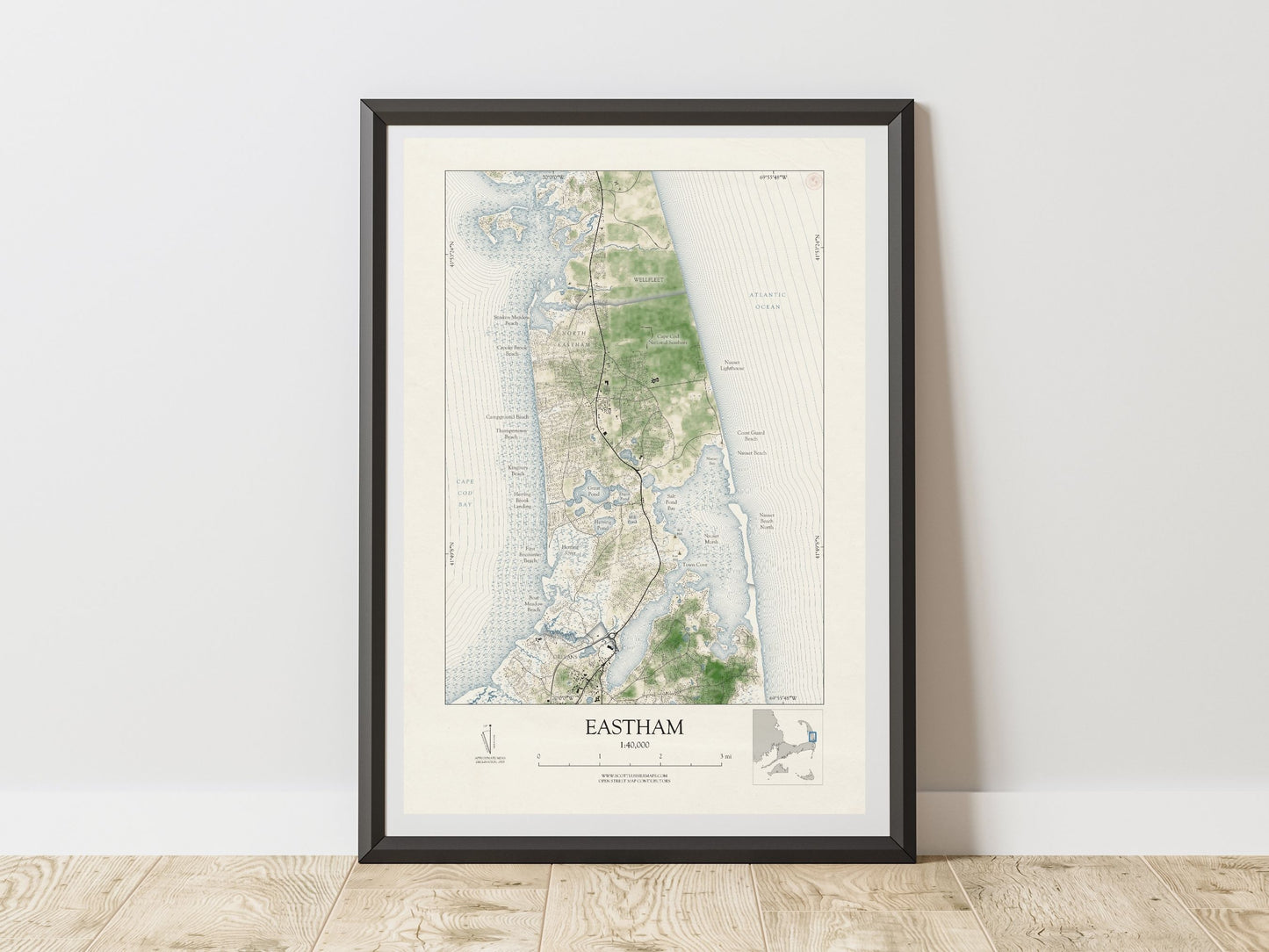Eastham Massachusetts Cape Cod VINTAGE Map Art Print 0225