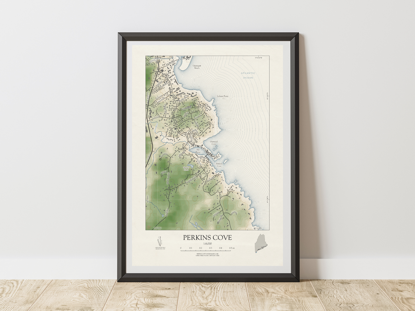 Perkins Cove Maine VINTAGE Map Art Print 0325