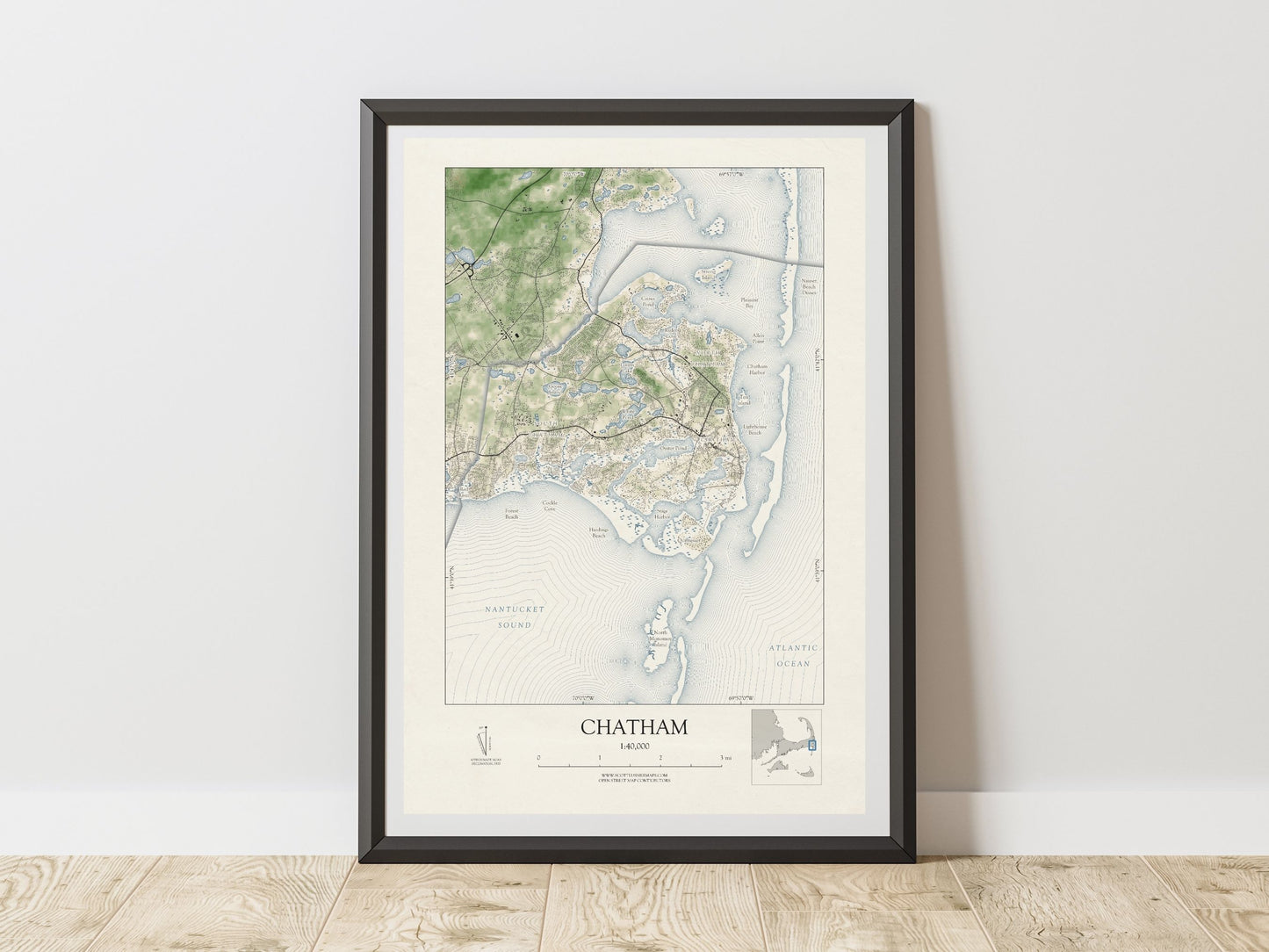Chatham Massachusetts Cape Cod VINTAGE Map Art Print 0225