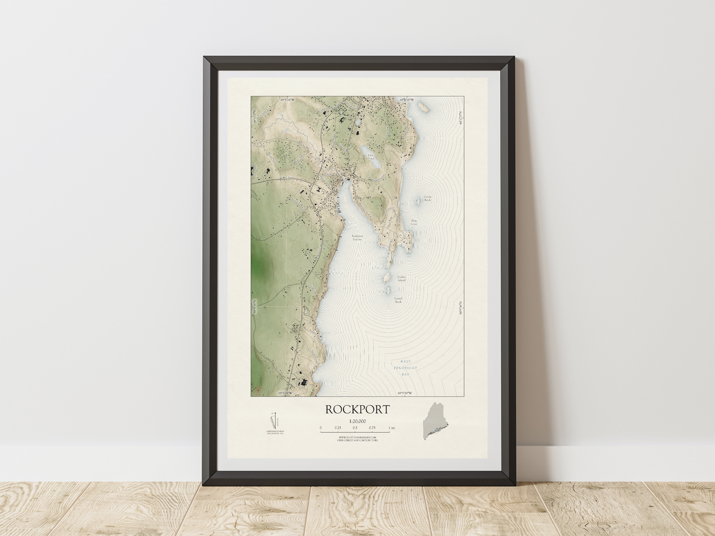 Rockport Maine VINTAGE Map Art Print 0425