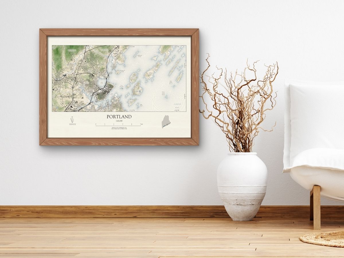 Portland Maine VINTAGE Map Art Print 0225