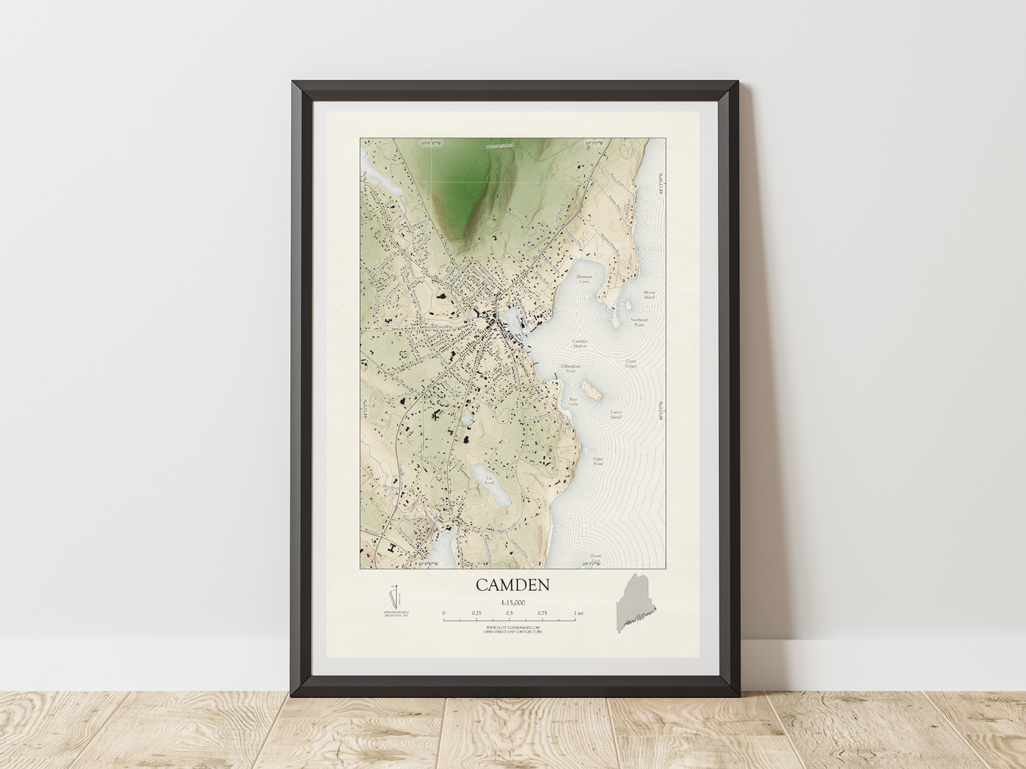 Camden Maine VINTAGE Map Art Print 0325