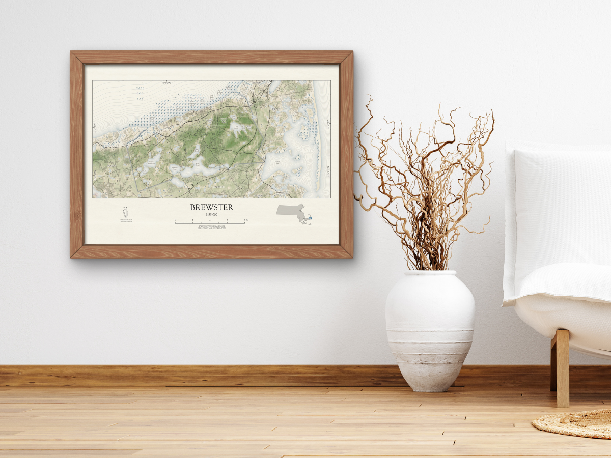 Brewster Cape Cod MA Map Art Print Vintage Style