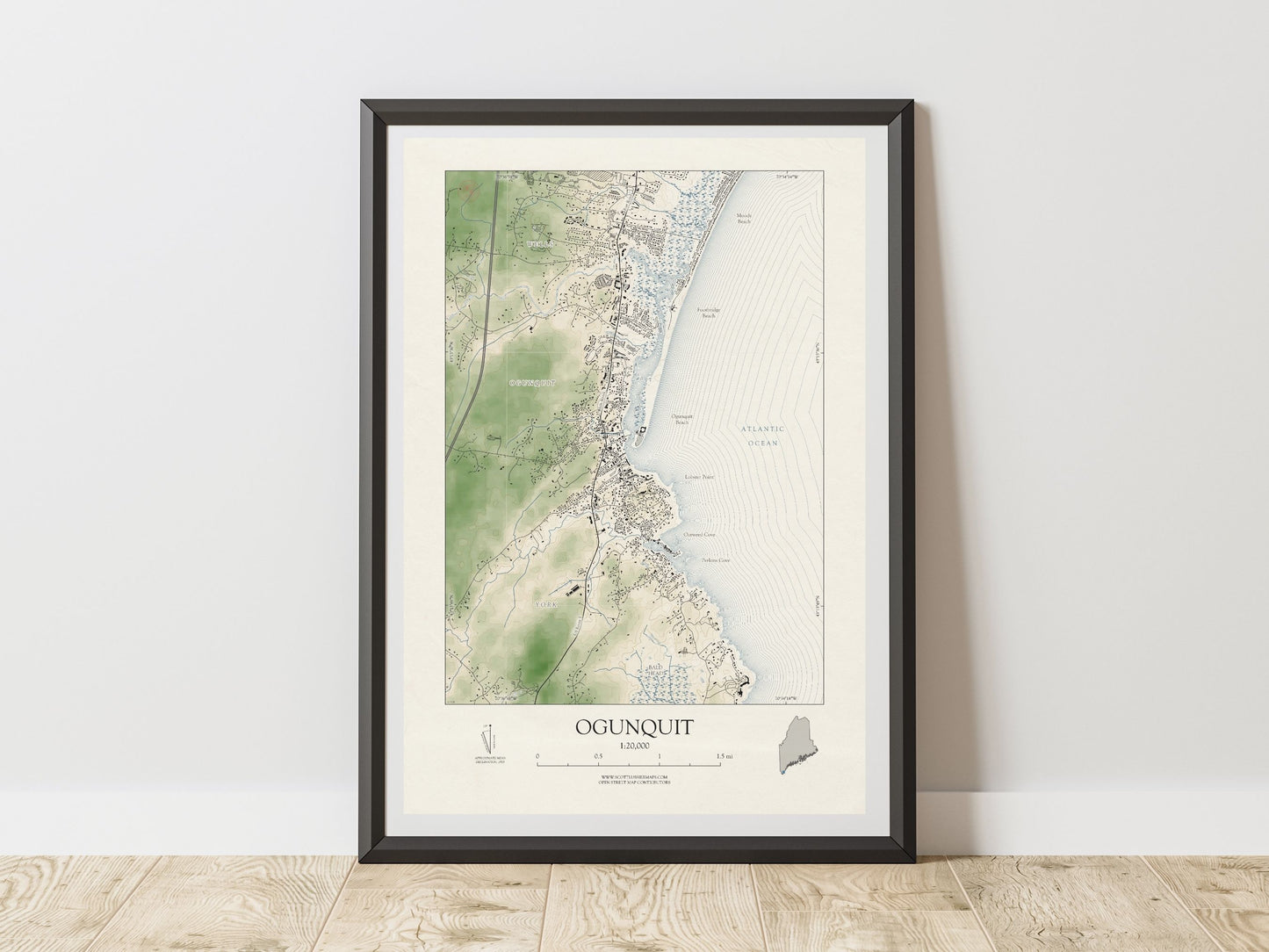Ogunquit Maine VINTAGE Map Art Print 0225