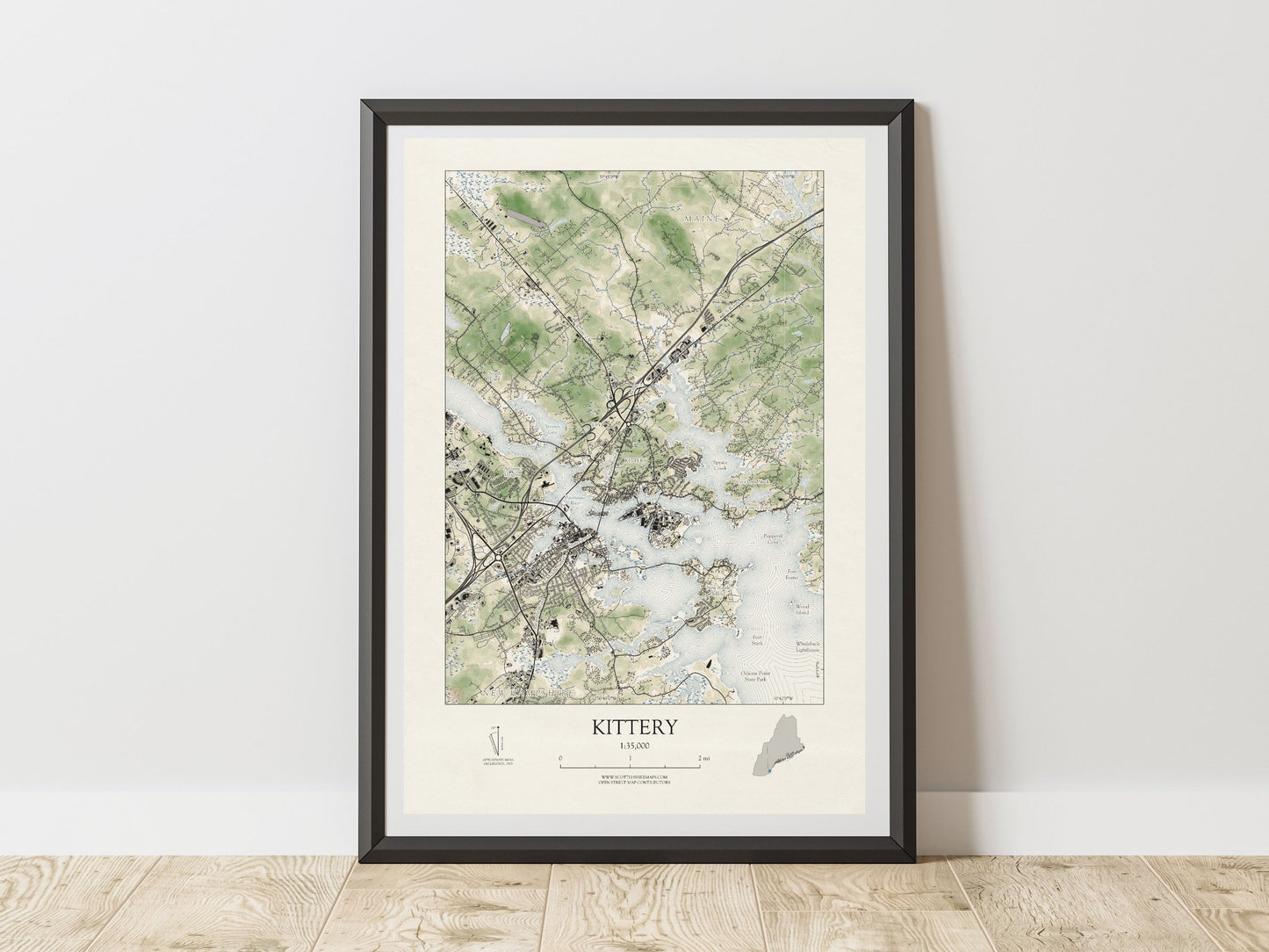 Kittery Maine VINTAGE Map Art Print 0225