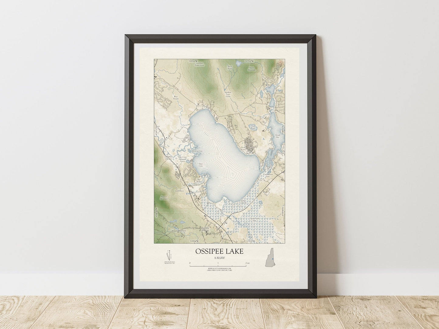 Ossipee Lake New Hampshire VINTAGE Map Art Print 0225