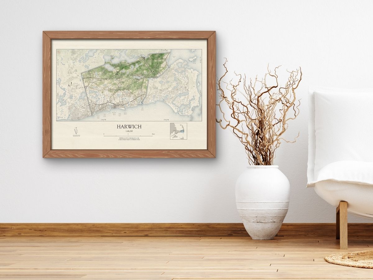 Harwich Massachusetts Cape Cod VINTAGE Map Art Print 0225