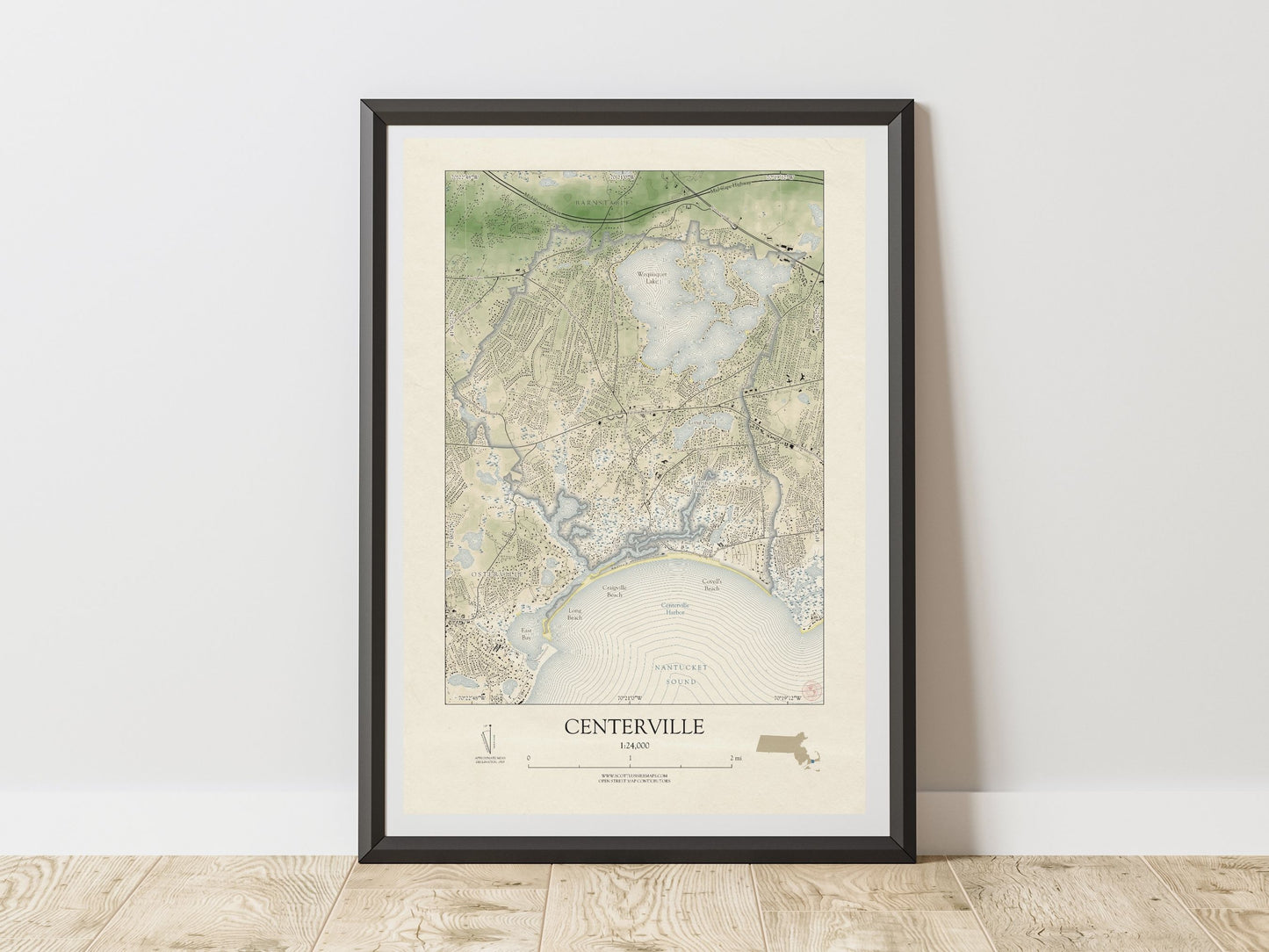 Centerville Massachusetts Cape Cod VINTAGE Map Art Print 0225
