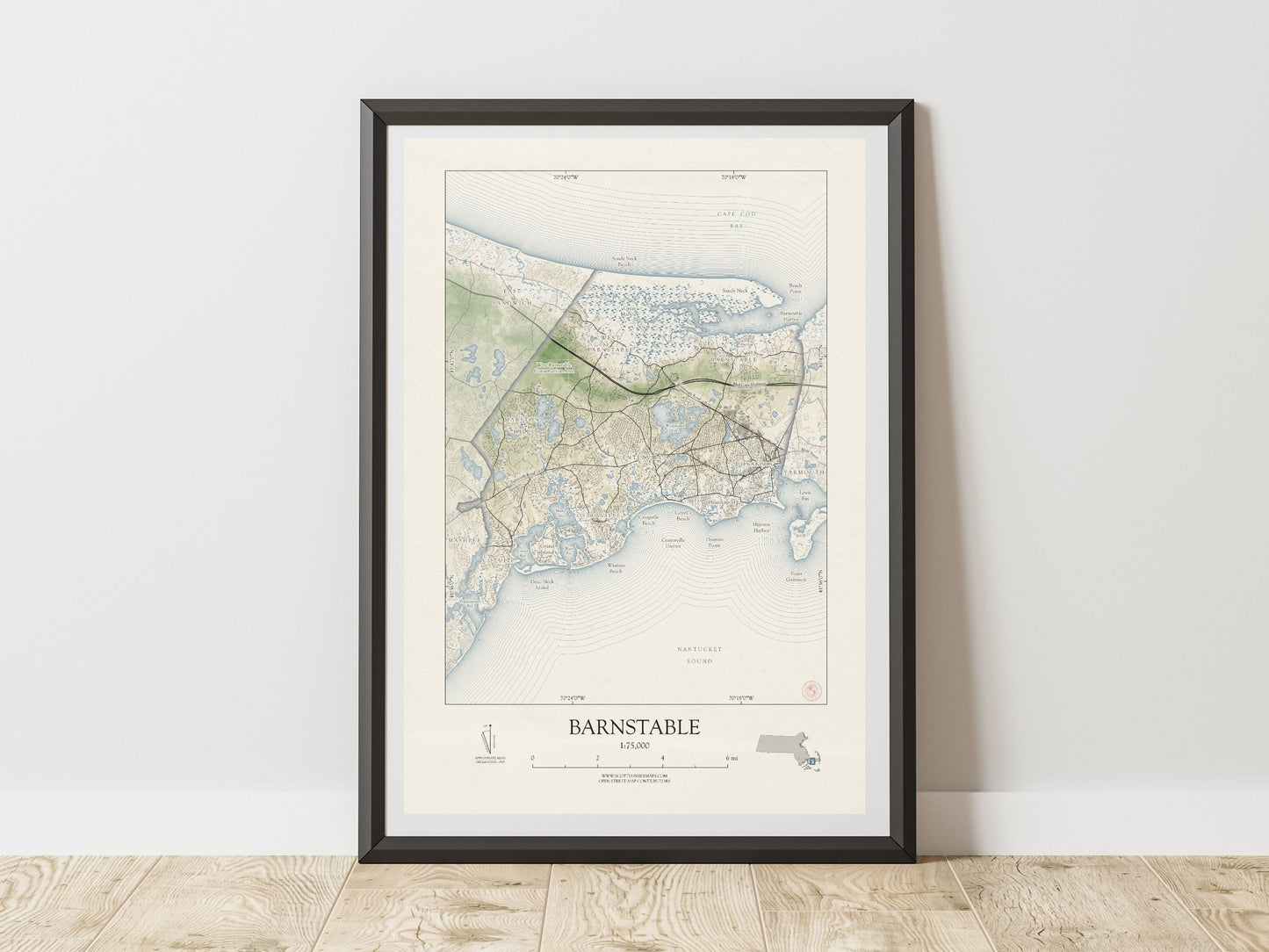 Barnstable Massachusetts Cape Cod VINTAGE Map Art Print 0225