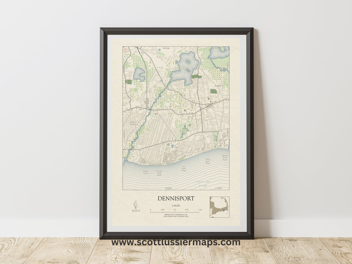 Dennisport Mass Cape Cod VINTAGE Map Art Print
