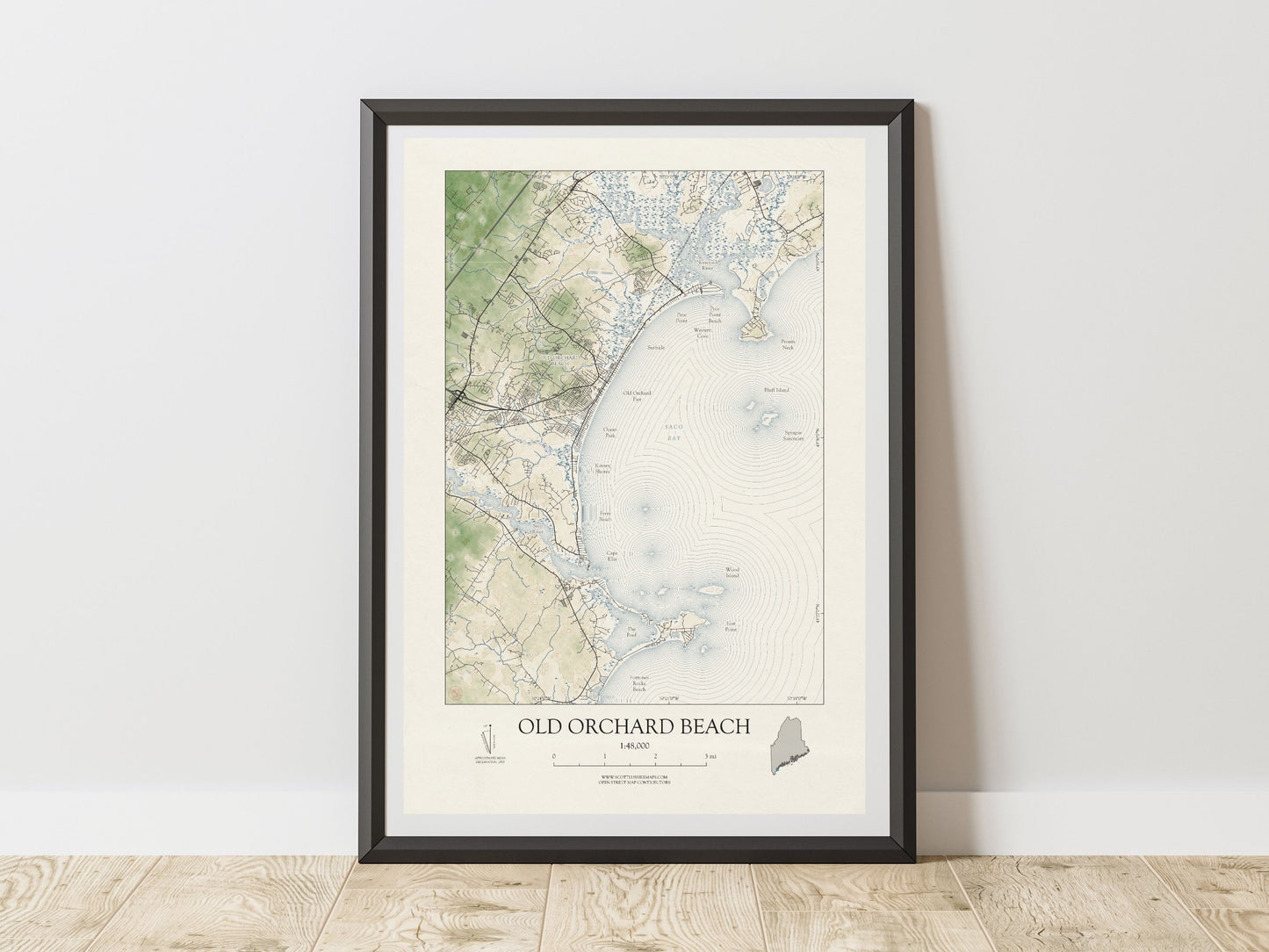 Old Orchard Beach Maine VINTAGE Map Art Print 0225