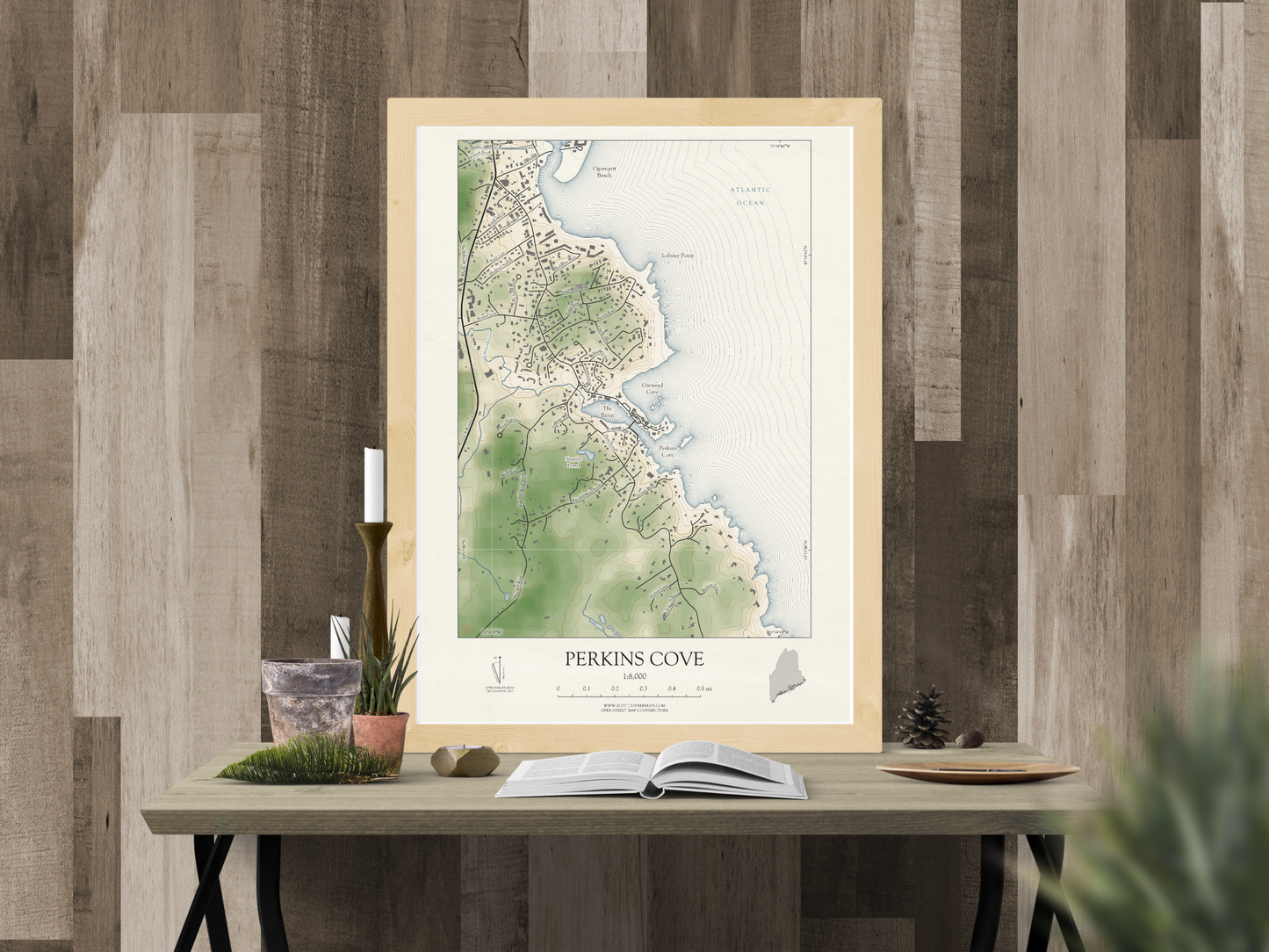 Perkins Cove Maine VINTAGE Map Art Print 0325