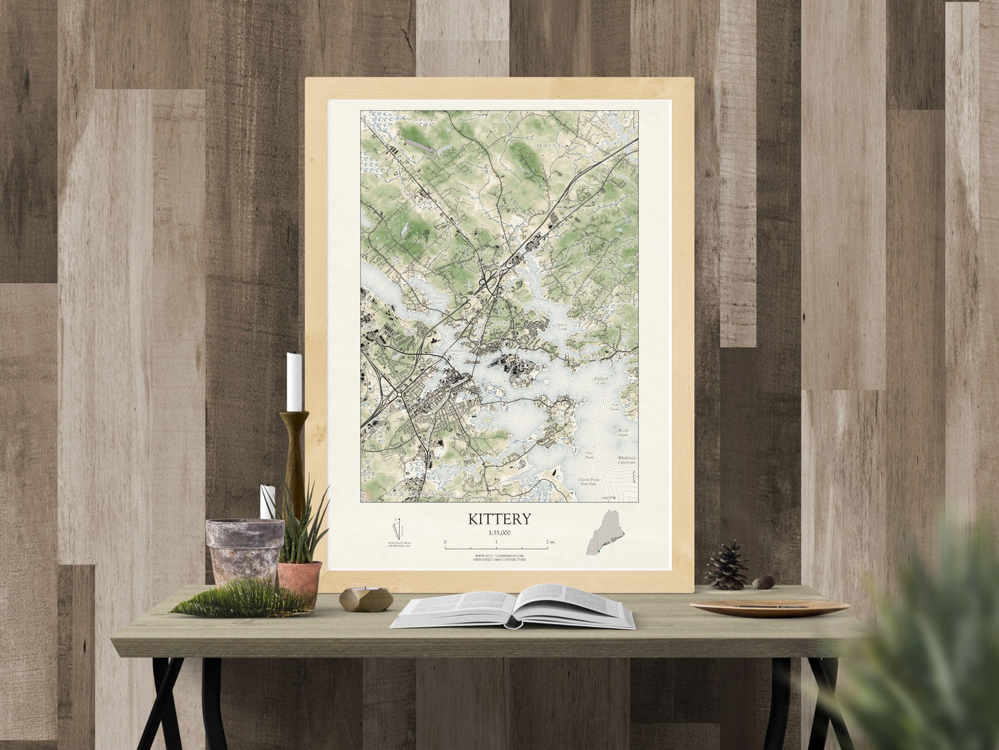 Kittery Maine VINTAGE Map Art Print 0225