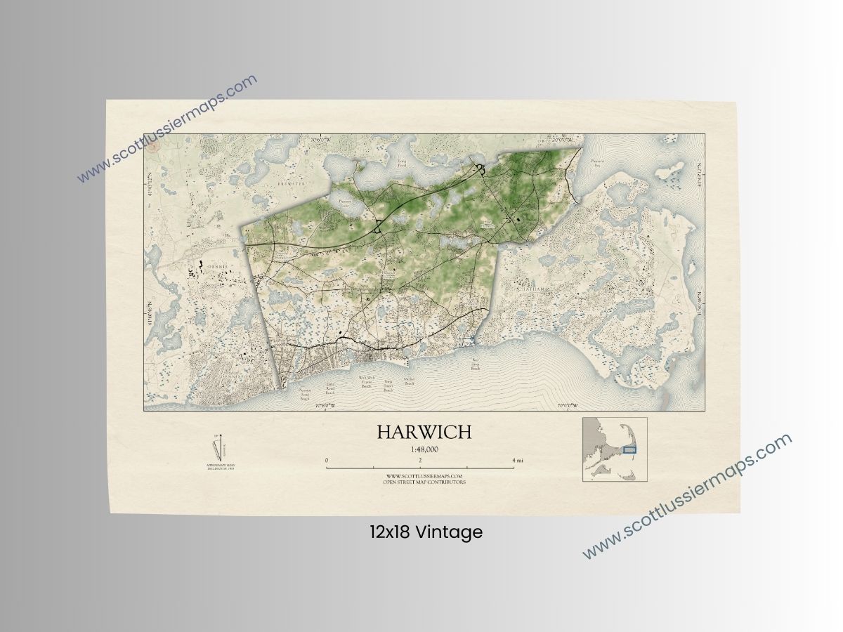 Harwich Massachusetts Cape Cod VINTAGE Map Art Print 0225