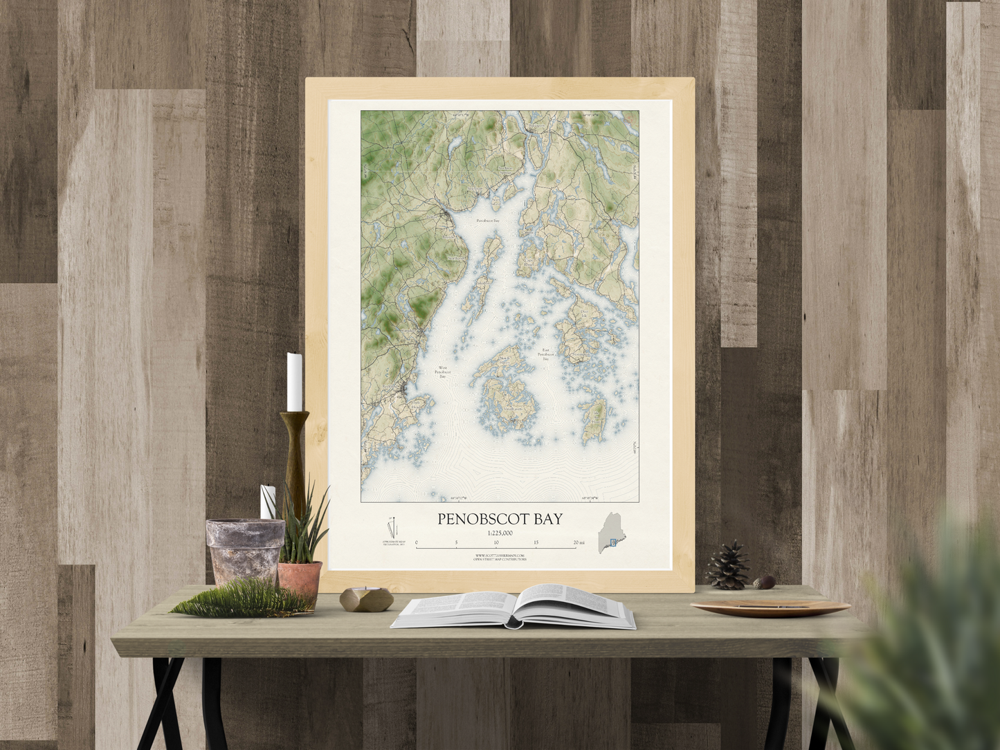 Penobscot Bay Maine VINTAGE Map Art Print