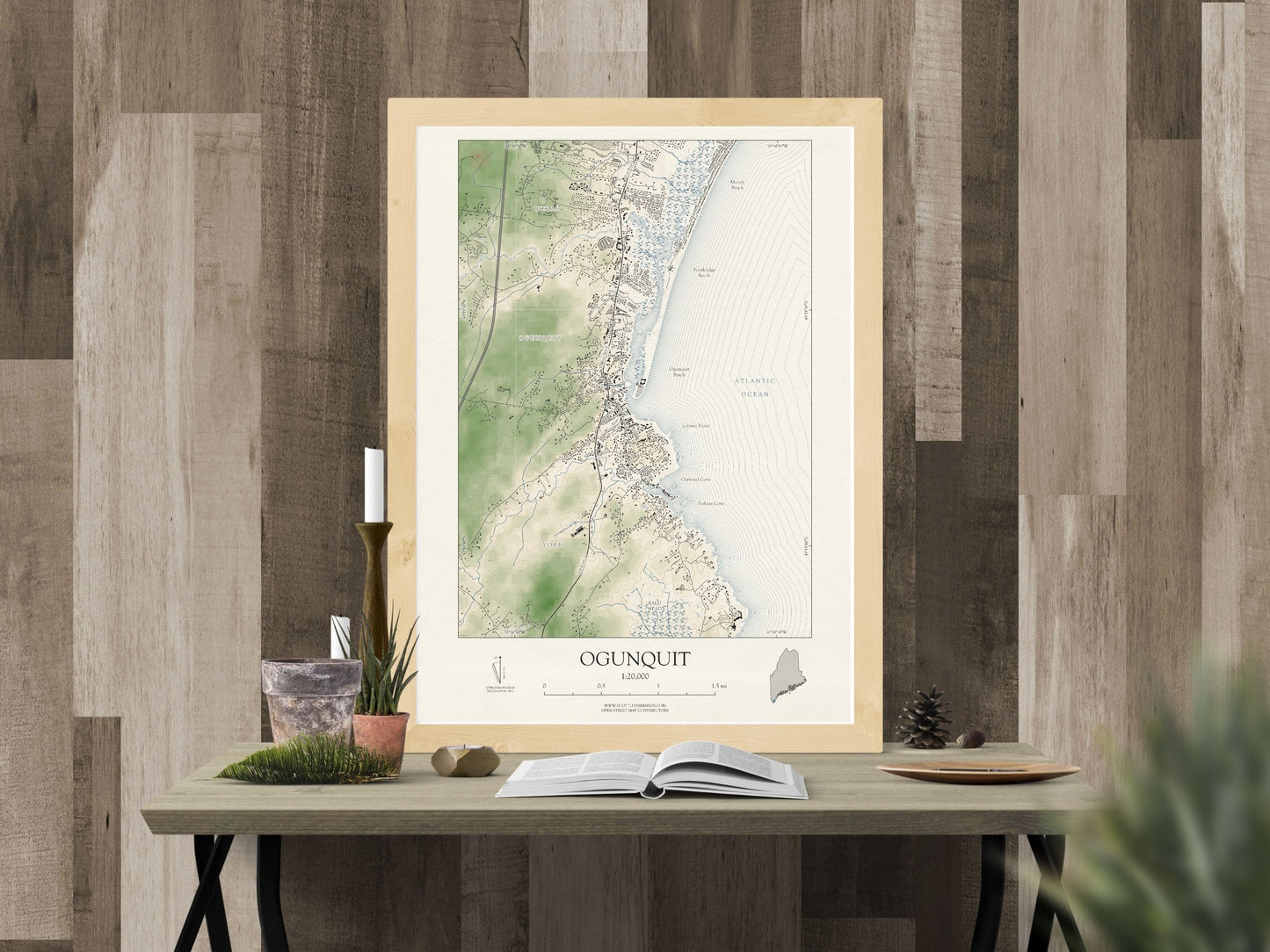 Ogunquit Maine VINTAGE Map Art Print 0225