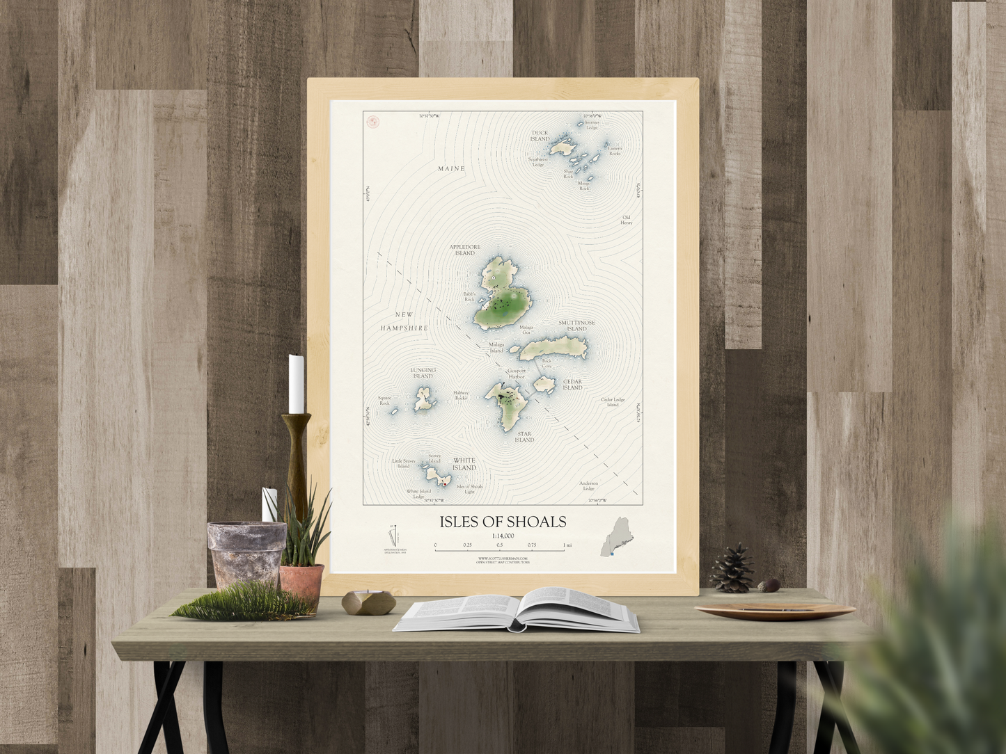 Isles of Shoals New Hampshire VINTAGE Map Art Print 0325