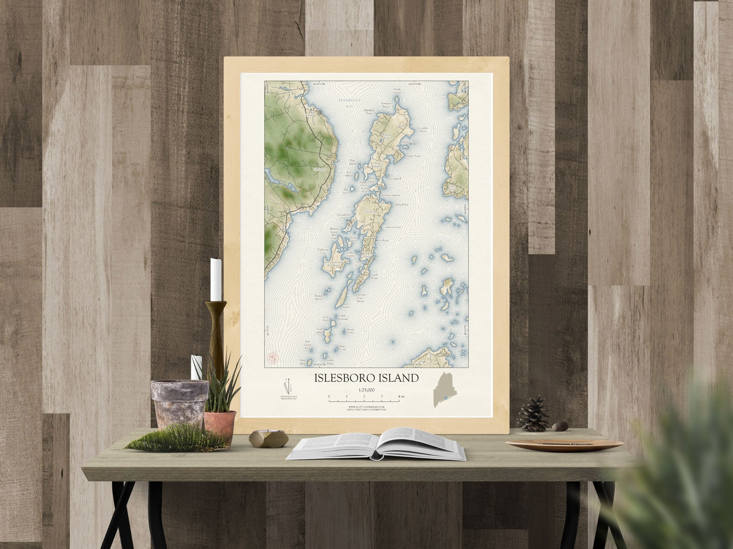 Isleboro Maine Map VINTAGE Style Art Print 0225