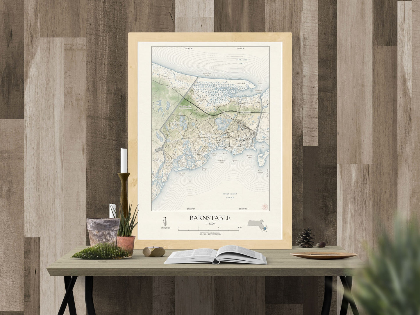 Barnstable Massachusetts Cape Cod VINTAGE Map Art Print 0225