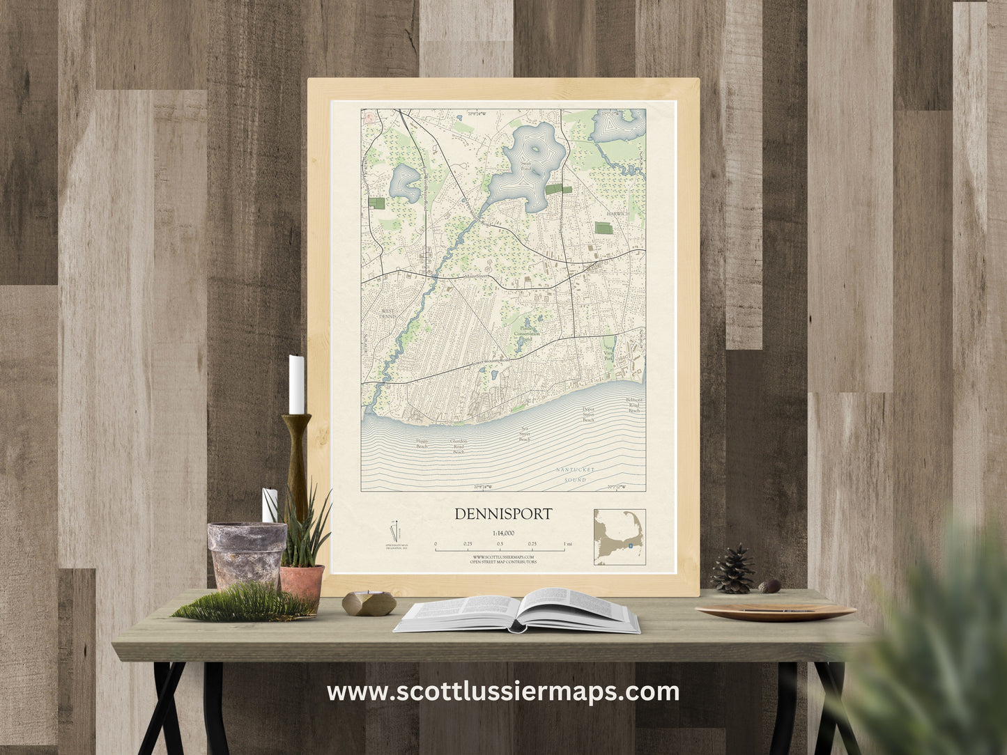 Dennisport Mass Cape Cod VINTAGE Map Art Print