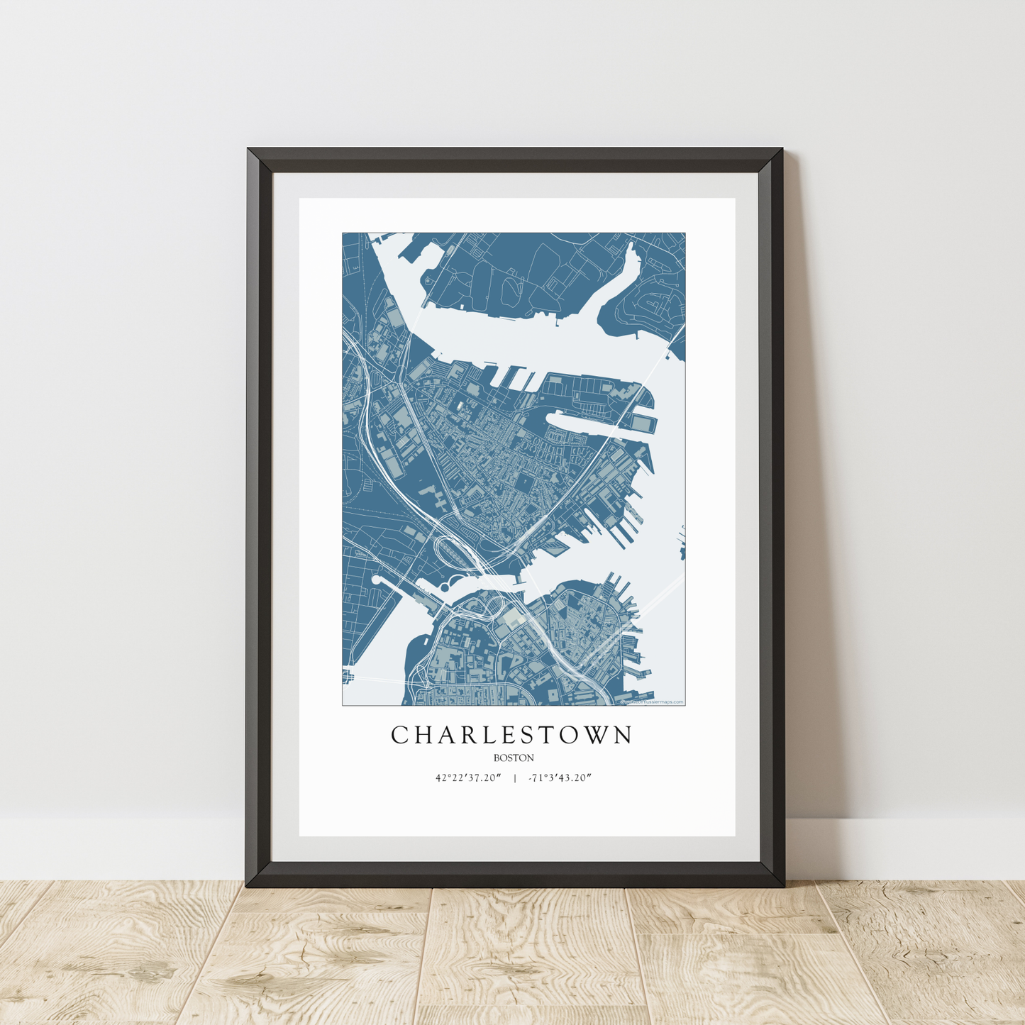 Charlestown Boston Massachusetts NEIGHBORHOOD Map Art Print 0325