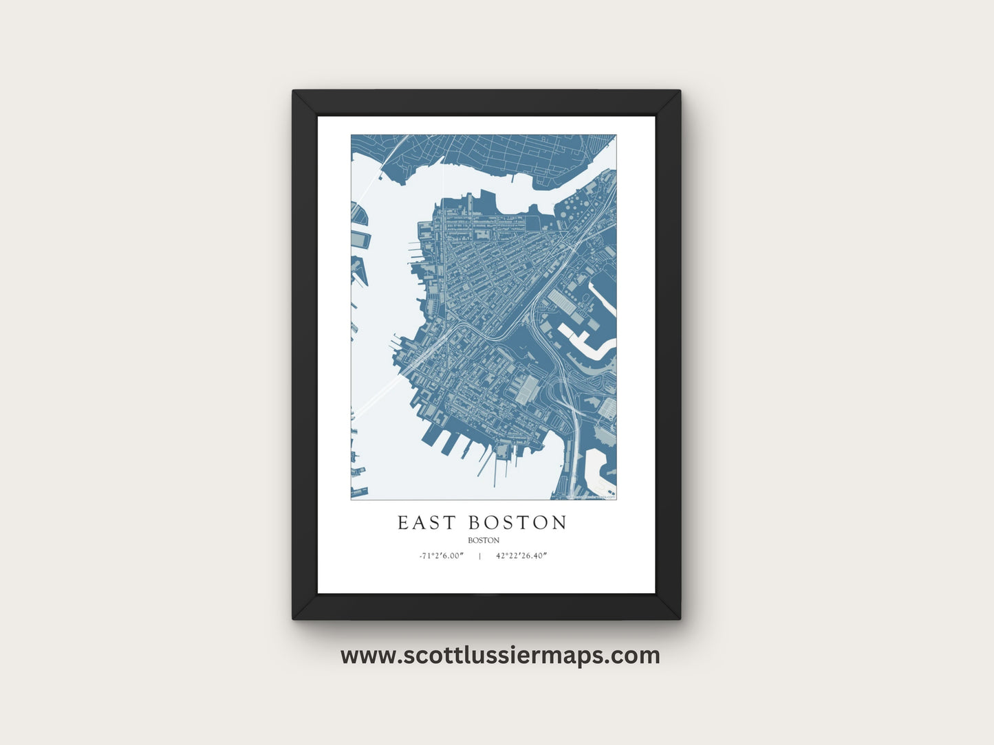 East Boston Massachusetts NEIGHBORHOOD Map Art Print 0325