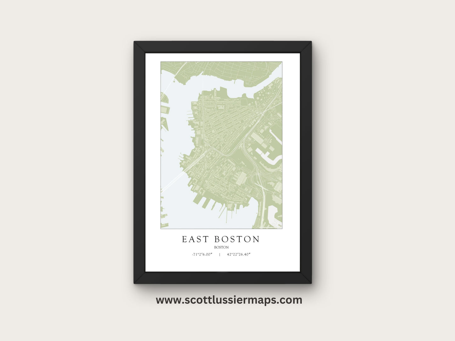 East Boston Massachusetts NEIGHBORHOOD Map Art Print 0325