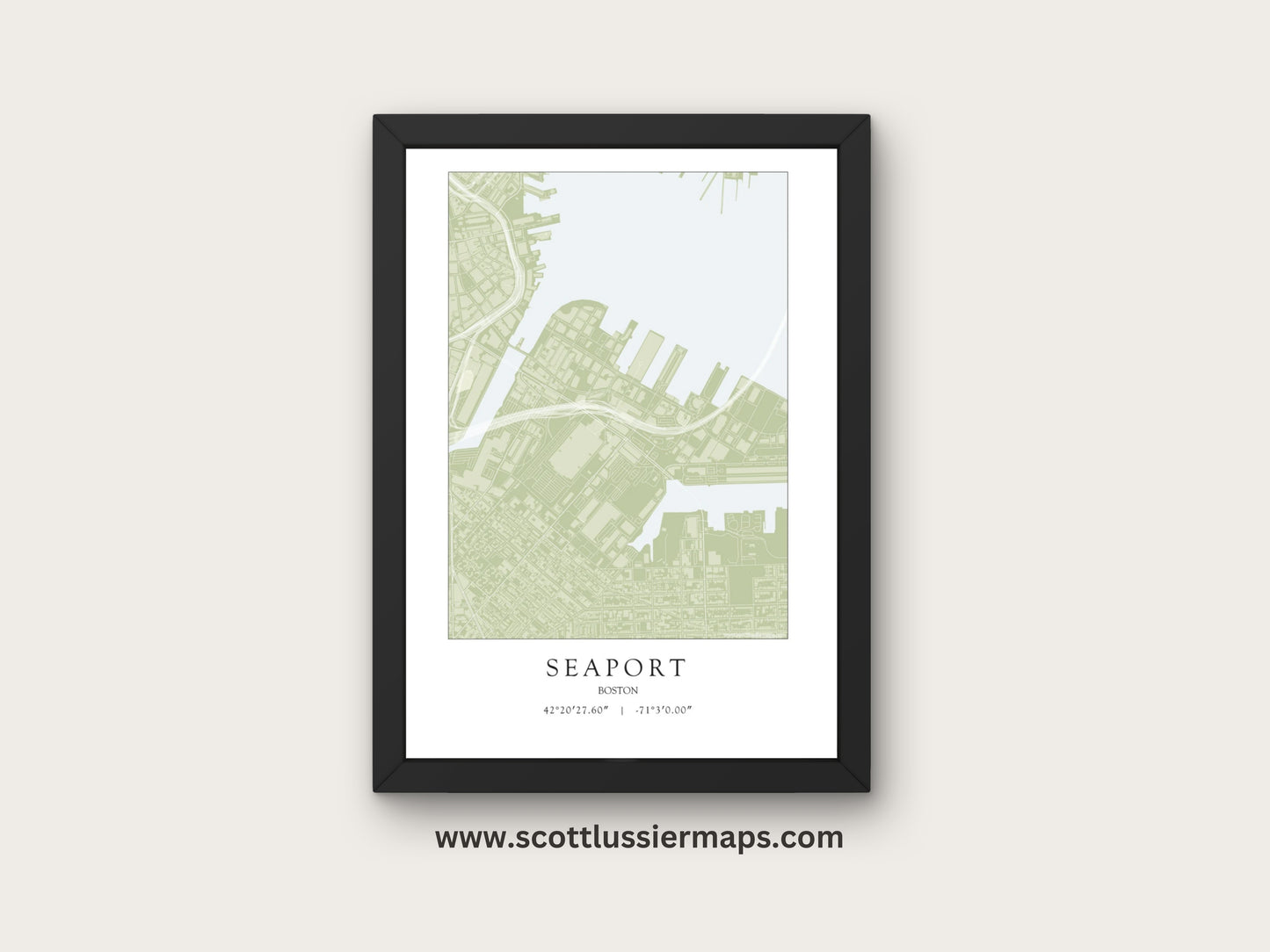 Seaport Boston Massachusetts NEIGHBORHOOD Map Art Print